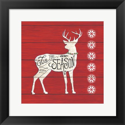 Framed Tis the Season Deer Print