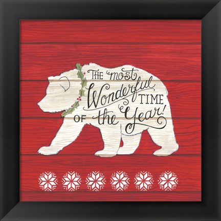 Framed Most Wonderful Time Bear Print