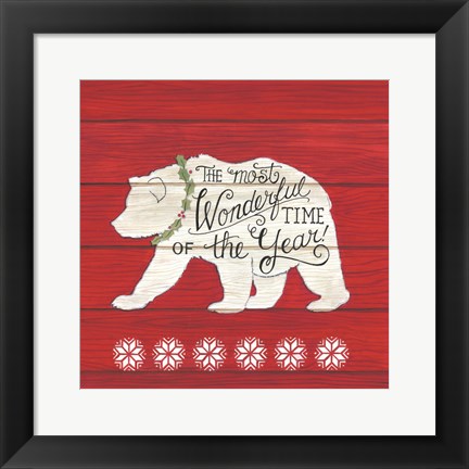 Framed Most Wonderful Time Bear Print