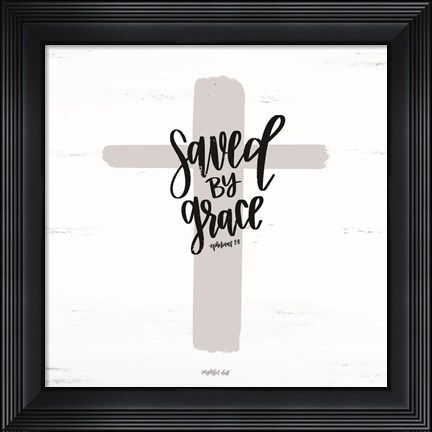 Framed Saved by Grace Print