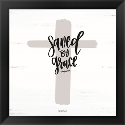 Framed Saved by Grace Print