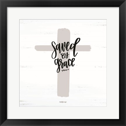 Framed Saved by Grace Print