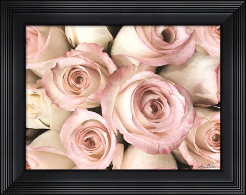 Framed Top View - Pink Roses Print