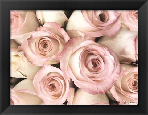 Framed Top View - Pink Roses Print