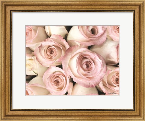 Framed Top View - Pink Roses Print
