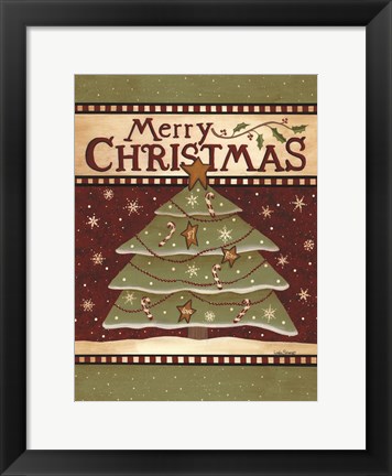 Framed Merry Christmas Tree Print