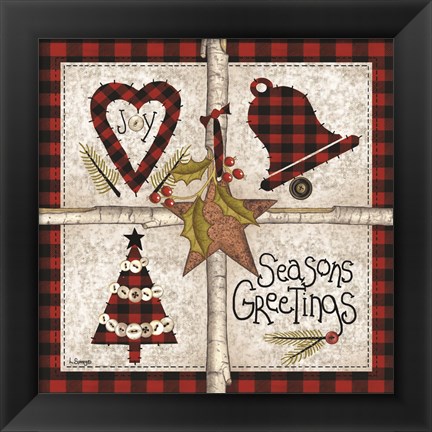 Framed Four Square Seasons Greetings Print