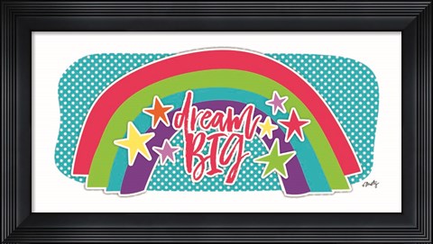 Framed Dream Big Rainbow Print