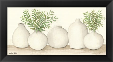 Framed Simplicity in White I Print