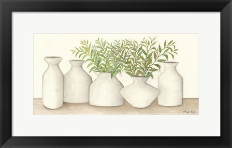 Framed Simplicity in White II Print