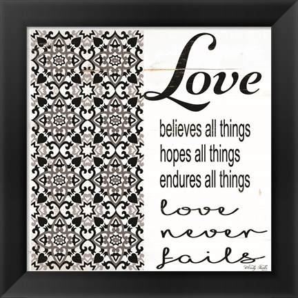 Framed Love Never Fails Print