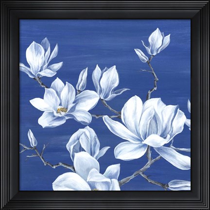 Framed Blooming Magnolias I Print