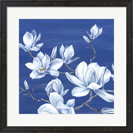 Framed Blooming Magnolias I Print