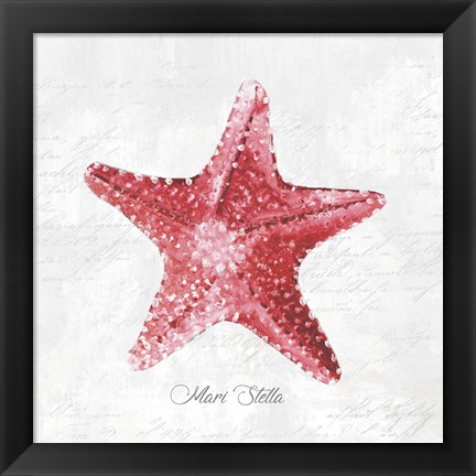 Framed Red Starfish Print