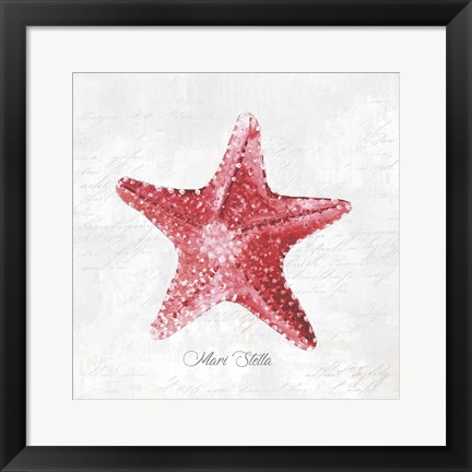 Framed Red Starfish Print