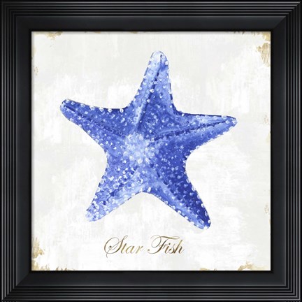 Framed Blue Starfish Print
