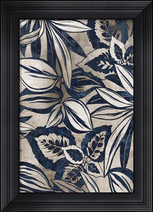 Framed Blue Foliage II Print