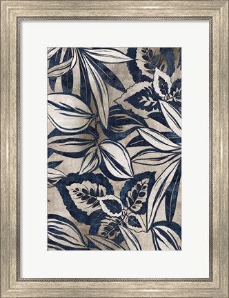 Framed Blue Foliage II Print