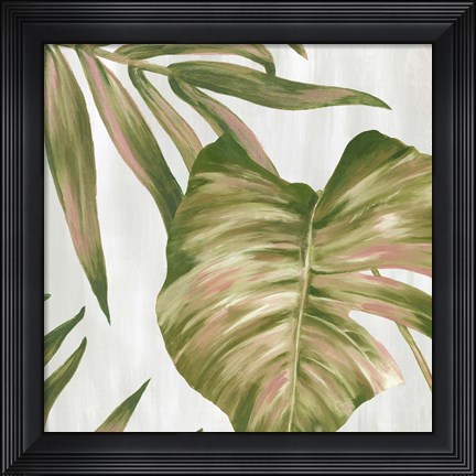 Framed Pink Leaves I Print