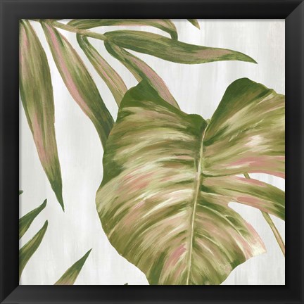 Framed Pink Leaves I Print