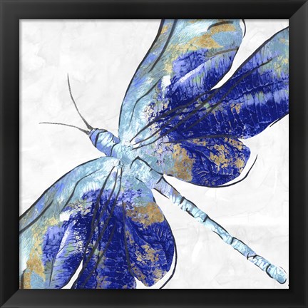 Framed Blue Dragonfly Print