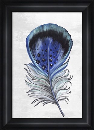 Framed Indigo Feather III Print