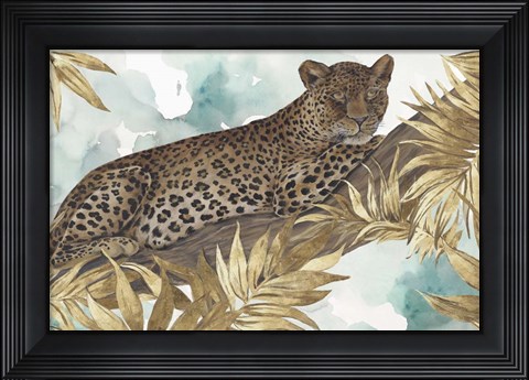 Framed Golden Leopard Print