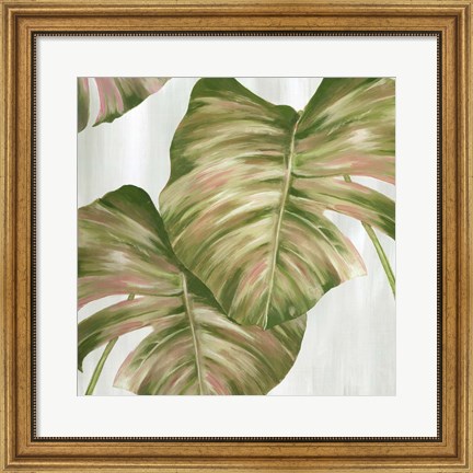 Framed Pink Leaves II Print