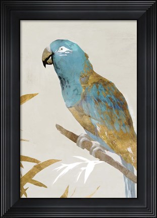 Framed Blue Parrot II Print