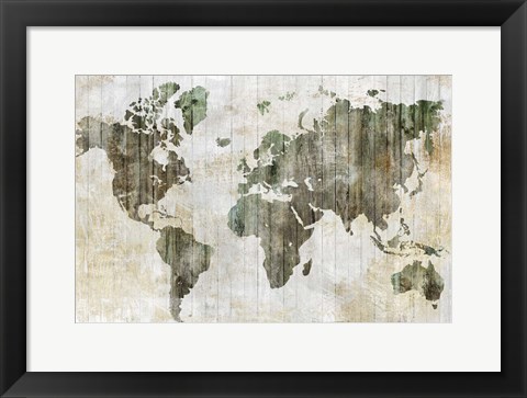 Framed World Map I Print