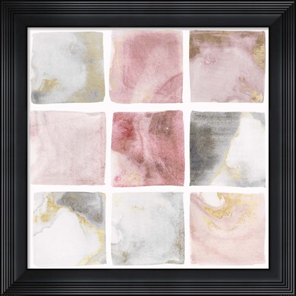 Framed Blush Squares II Print