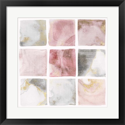 Framed Blush Squares II Print