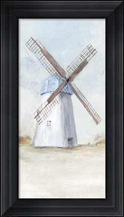Framed Blue Windmill I Print
