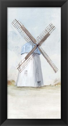 Framed Blue Windmill I Print