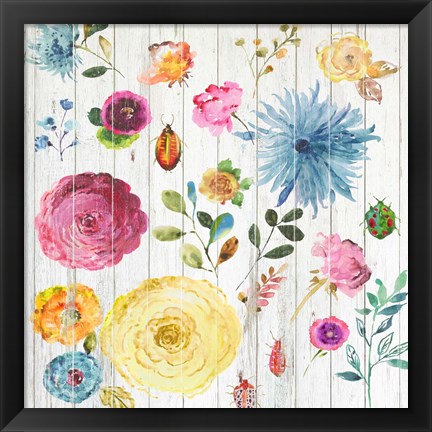 Framed Folk Florals Print