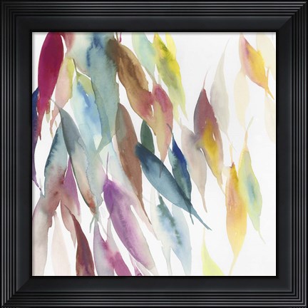 Framed Fallen Colorful Leaves I Print
