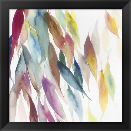 Framed Fallen Colorful Leaves I Print