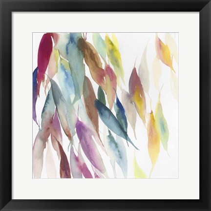 Framed Fallen Colorful Leaves I Print