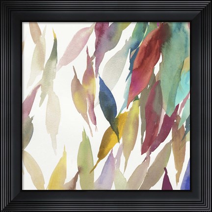 Framed Fallen Colorful Leaves II Print