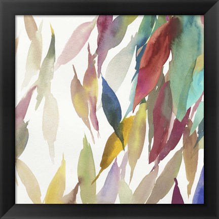 Framed Fallen Colorful Leaves II Print