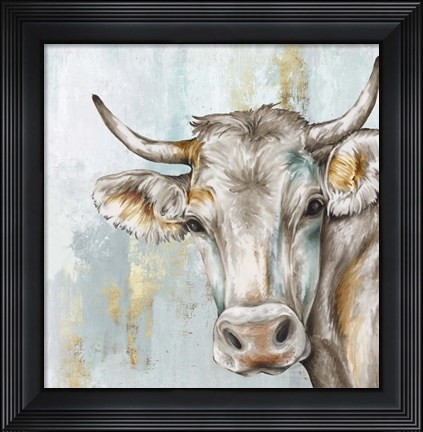 Framed Headstrong Cow Print