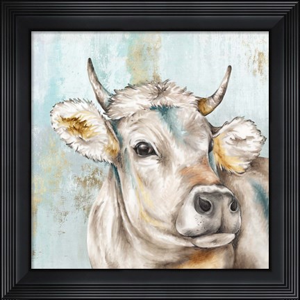 Framed Headstrong Cow I Print