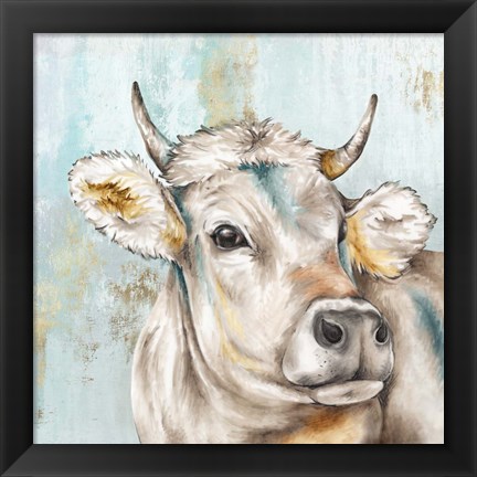 Framed Headstrong Cow I Print