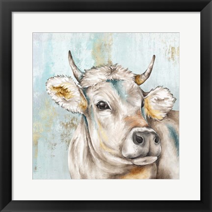 Framed Headstrong Cow I Print