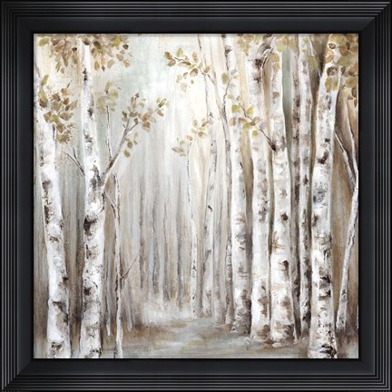 Framed Sunset Birch Forest III Print