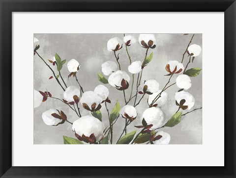 Framed Cotton Ball Flowers I Print