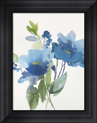 Framed Blue Flower Garden II Print