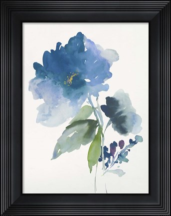Framed Blue Flower Garden III Print