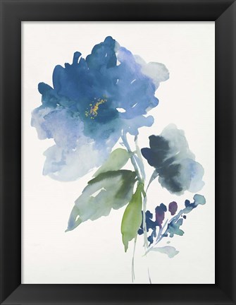 Framed Blue Flower Garden III Print