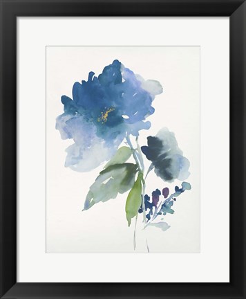 Framed Blue Flower Garden III Print